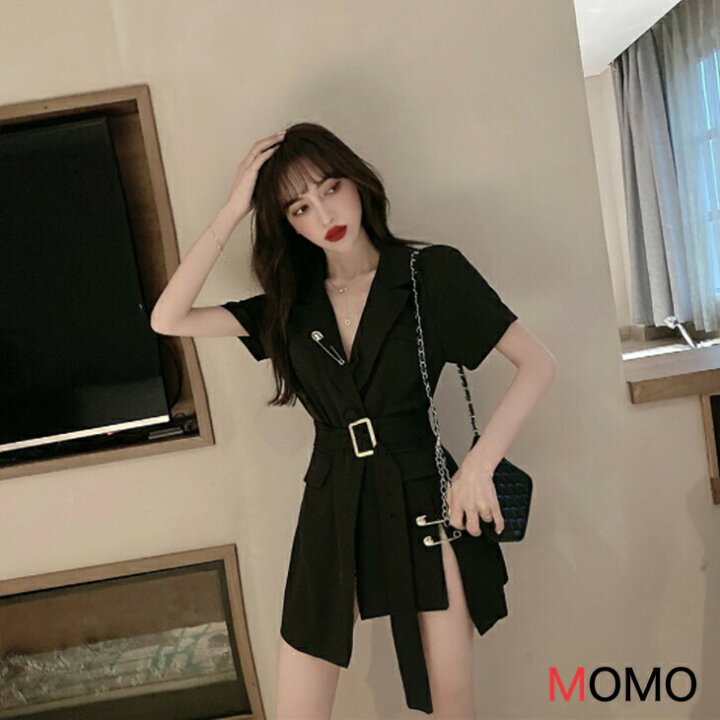 楽天市場 Vネックピン留めワンピース 変形ワンピース 半袖ショート丈ワンピ 艶やかワンピ フェアリーワンピース セクシーワンピ 大人ワンピ 大人カジュアル 大人ファッション 大人コーデ アラサーファッション アラサーコーデ アラフォーコーデ 大人韓国コーデ 大人