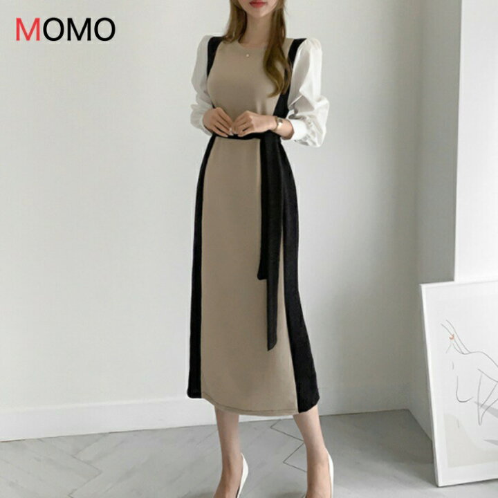 楽天市場 秋冬レトロカラーニットワンピース ステッチレースパフスリーブ 長袖aラインミドル丈 普段着ワンピ ナチュラルワンピ 大人カジュアルコーデ アラサーちゃんコーデ お出かけワンピ お嬢様ワンピ アラサーコーデ 大人ファッション 大人コーデ 大人韓国コーデ