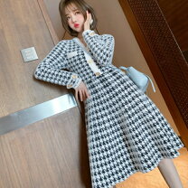 楽天市場】千鳥格子 ワンピース（ドレスのシルエットAライン 