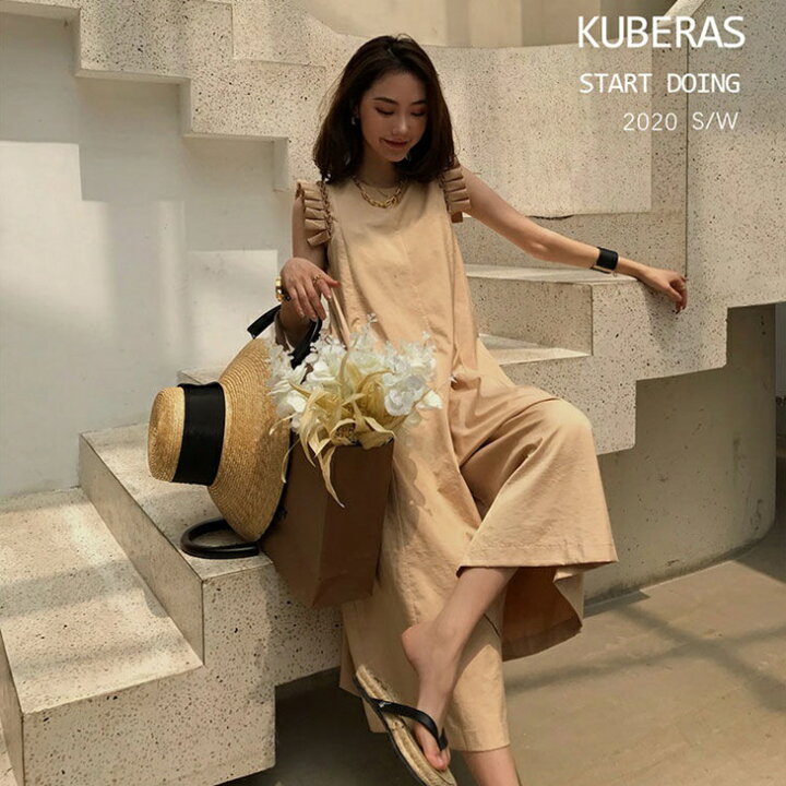 楽天市場 肩フリル ジャンプスーツ風ワンピース 爽やかゆるワンピ ナチュラルワンピース ジャンプスーツ 大人ファッション 大人コーデ 大人カジュアル 韓国 レディース アラサーファッション アラサーコーデ ママコーデ 普段着ワンピース ナチュラルコーデ S Xxl 大人