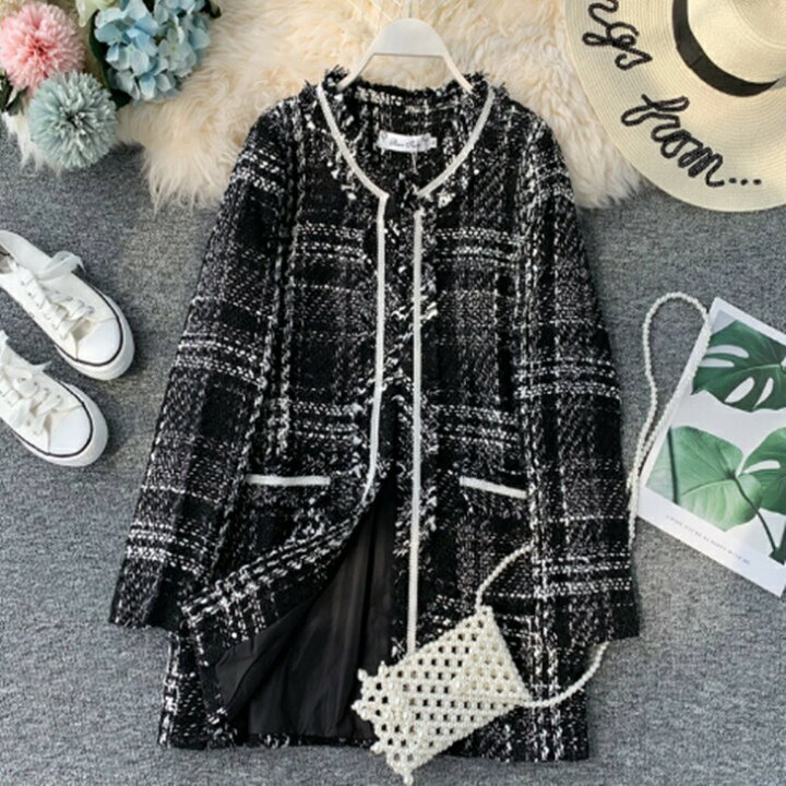 楽天市場】【数量限定即納在庫有】ツイードジャケット ロング ツイード  