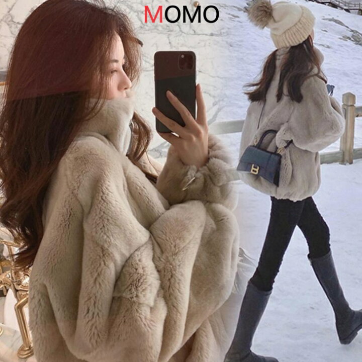 楽天市場】薄手 フェイクファー ジャンパー もこもこアウター 温か  