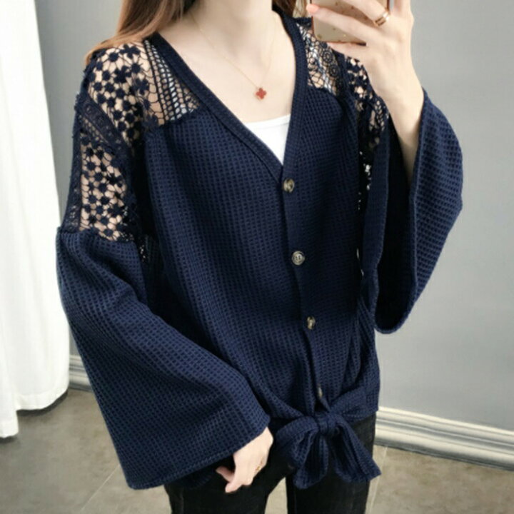 楽天市場 薄手カーディガンセーター かぎ針編み かたそで透けニット 秋冬ニット 大人ファッション 大人カジュアル 大人コーデ アラサーコーデ アラフォー コーデ アラフィフコーデ ワンマイルファッション ワンマイルコーデ 韓国コーデ Ins ママコーデ 大人カジュアル