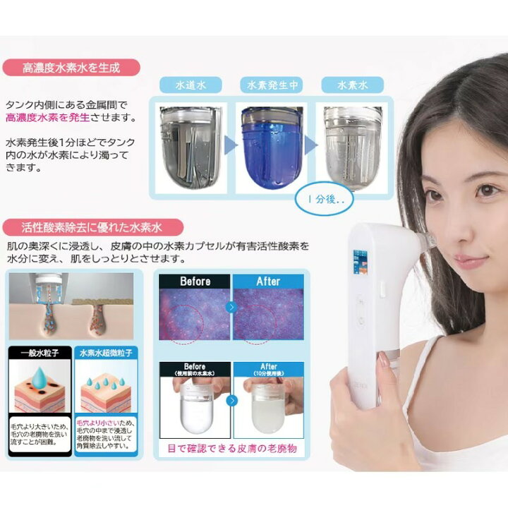 楽天市場】水素ウォータークレンジング ハイドロワン 毛穴洗浄吸引美顔 