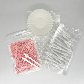 セルフ脱毛 12回分 ノーズ ハードワックス ブラジリアンワックス 男女可 鼻毛脱毛 5分で完了完全セット 鼻毛ワックスカラー：ピンク