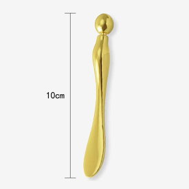 フェイスケア 美容スパチュラ 10cm ゴールド 目元エステ 目元ケア 目元マッサージ ツボ押し 目元ローラー アイクリーム フェイスマッサージ