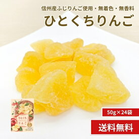 【信州産 ひとくちりんご 50g×24袋】国産 長野県産 信州産 りんご ふじりんご リンゴ ドライフルーツ ひとくち ドライ 半生 プレゼント ドライフルーツ 小分け リフレッシュ 南信州菓子工房 ギフト 長野 贈り物 個包装 送料無料 メール便