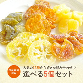 【13種類から選べる お試し5個セット】国産 ドライフルーツ レモン はっさく 清見オレンジ みかん 輪切り ドライ 半生 プレゼント ドライフルーツ 果物 フルーツ 南信州菓子工房 ギフト お菓子 ミックス 贈り物 個包装 送料無料 メール便