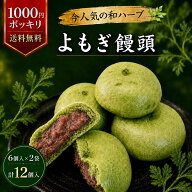 【買い回り対象】よもぎ饅頭 12個入 送料無料 1000円ポッキリ よもぎまんじゅう 個包装 和菓子 粒あん お…