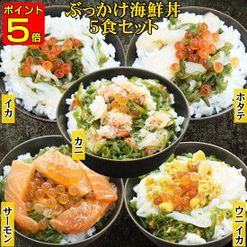 【300円OFFクーポン&ポイント5倍】 ギフト ぶっかけ海鮮丼の具 5食 川秀 海鮮丼セット 冷凍 海鮮ぶっかけ丼 海鮮丼 海鮮ギフトセット 海鮮グルメ 誕生日 美味しい ご飯にかける 海鮮 ウニイカ カニ サーモン ホタテ イカ ご飯のお供 美味しいもの お取り寄せ プレゼント