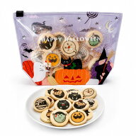 ハロウィン クッキー 30枚 個包装 ミニプリントクッキー ポーチ入り おばけ かぼちゃ ハロウィンお菓子 …