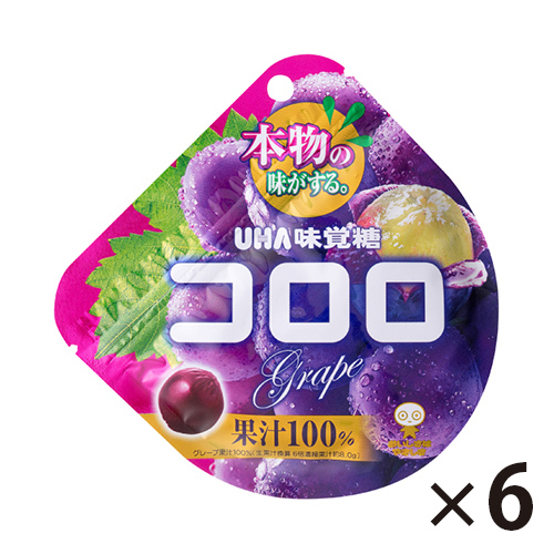 全国送料無料 UHA味覚糖 上品 コロロ グレープ メール便 6コ入り 4902750668126m 新色追加して再販 48g