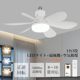 シーリングファン シーリングファンライト LED 口金E26対応 DCモーター 8畳 10畳 リモコン付き シーリングライト ファン付き 扇風機付き照明 調光調色 小型 音声操作 Alexa対応 Google Assistant対応 静音 軽量 省電力 正逆回転 天井照明 多機能 簡単設置 ライト 家庭用