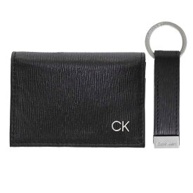 カルバンクライン 名刺入れ カードケース キーリング付き ギフトセット Calvin Klein Black Leather Card Case（Key Fob Gift Set） 31CK330017