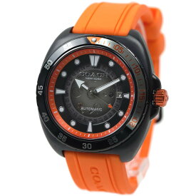 コーチ 腕時計 メンズ 自動巻き 日付カレンダー オレンジ ブラック COACH CHARTER 14602716