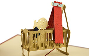 Diese Klappkarten bZ[WJ[h O[eBOJ[h fB[[ NbvJe 3D|bvAbv 肩 G09.1 Kinderwiege rot 3710008