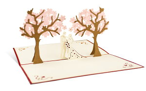 Diese Klappkarten メッセージカード グリーティングカード ディーゼ クラップカルテン 3Dポップアップ 新婚 新郎新婦 木の下のカップル L10 Paar unter Baumen 3710011