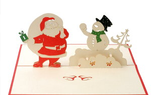 Diese Klappkarten bZ[WJ[h O[eBOJ[h fB[[ NbvJe 3D|bvAbv T^ƐႾ܂̏o NX}X W24 Santa trifft Schneemann 3710048