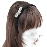 [訳ありアウトレット] フェラガモ カチューシャ ヴァラ リボン クリスタル ビジュー ヘアバンド ヘアアク…