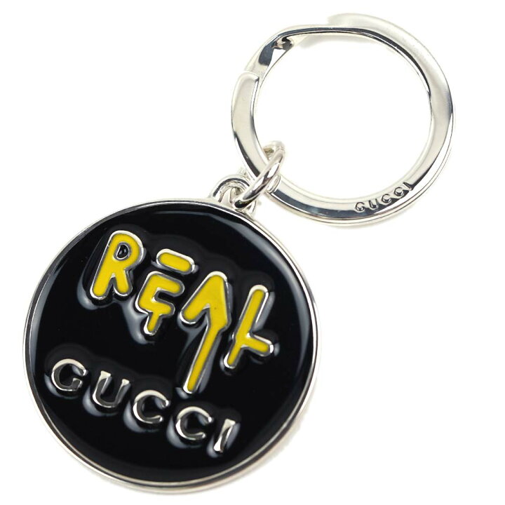 楽天市場】グッチ キーホルダー キーリング REAL ロゴ プレート 