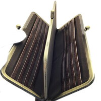 ホークカンパニー財布がま口外側小銭入れイタリア製本革使用レディースFAUCON【長財布/コンパクト/薄い/レザー/プレゼント/ギフト】