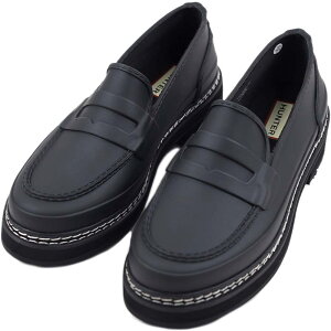 ハンター ローファー リファイン スティッチ ペニー レイン シューズ レディース 靴 雨 ブラック HUNTER WFF1089RMA-BLK