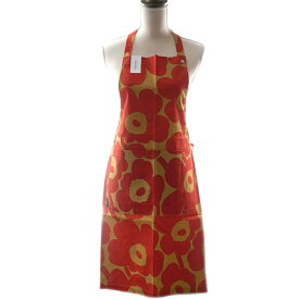 マリメッコ エプロン ウニッコ柄 花柄 レディース コットン ブラウン×レッド ウニッコ キッチン雑貨 PIENI UNIKKO marimekko 072958 234