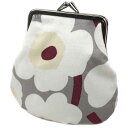 マリメッコ marimekko ポーチ がま口 小物入れ グレー×ホワイト系 花柄 MINI UNIKKO PIENI KUKKARO PURSE 073792 915 073792-915