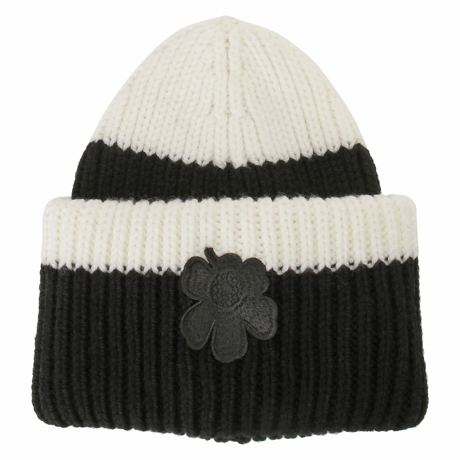 マリメッコ ニット帽 帽子 marimekko 091659 910 ビーニー ウニッコ ワンポイント カラーリング ブラック×ホワイト ニットキャップ Ludia Beanie Knitted Hat 091659-910