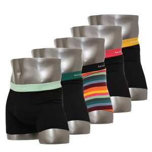 �|�[���X�~�X �{�N�T�[�p���c 5���Z�b�g �O�� 5���g Paul Smith Men's Trunk 5pack Black Cotton/Elastane S/M/L�T�C�Y M1A 914 M5PK1 79
