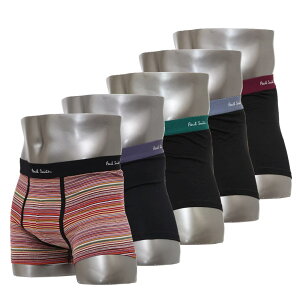 �|�[���X�~�X �{�N�T�[�p���c 5���Z�b�g �O�� 5���g Paul Smith Men's Trunk 5pack Black Cotton/Elastane S/M/L�T�C�Y M1A 914 M5PK2 79