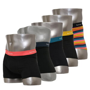 �|�[���X�~�X �{�N�T�[�p���c 5���Z�b�g �O�� 5���g Paul Smith Men's Trunk 5pack Black multi Cotton/Spandex S/M/L�T�C�Y M1A-914C-A5PCK4-79