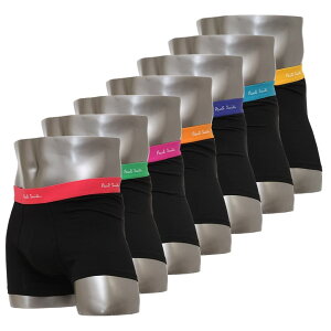 �|�[���X�~�X �{�N�T�[�p���c 7���Z�b�g �O�� 7���g Paul Smith Men's Trunk 7pack Black Cotton/Spandex S/M/L�T�C�Y M1A-914C-A7PCK101A
