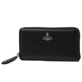 ヴィヴィアン ウエストウッド 長財布 ラウンドファスナー Vivienne Westwood RE-VEGAN GRAIN NEW ZIP ROUND WALLET PALE BLACK 53020079 S000D N403