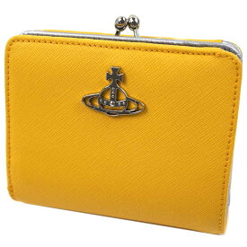 ヴィヴィアンウエストウッド 財布 Vivienne Westwood レディース 二つ折り財布 がま口 SAFFIANO イエロー 51010020-L001N-E401 51010020 L001N E401