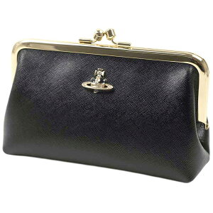 BBAEGXgEbh |[` σ|[` RX|[` fB[X ubN Vivienne Westwood POUCH WITH METAL CLASP SAFFIANO 3 SPEC BLACK GOLD COW LEATHER 52040054U-L0040-N401