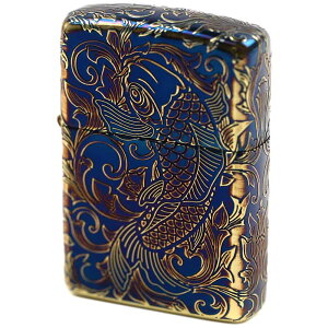 ZIPPO ジッポー ジッポライター アーマー 金タンク ゴールド 昇鯉 アラベスク 5面彫刻 オーロラ加工 162GI-CARP5