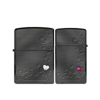 ZIPPOジッポージッポライタークローバーハートペアブラックニッケルCHP-BN