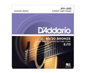 【お買い得3セット】【メール便】【D'Addario ダダリオ アコースティックギター弦】 EJ13×3  "80/20 Bronze Round Wound"(EJ-13×3)