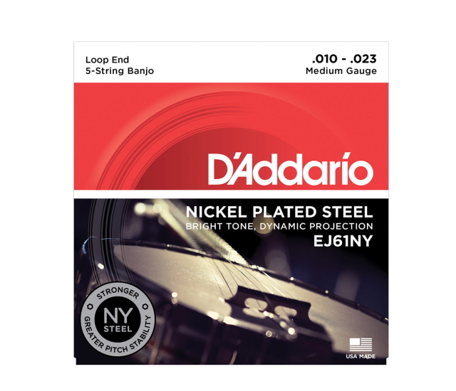 ゆうパケット 送料無料 D'Addario ダダリオ バンジョー弦 NY EJ61NY 5弦 在庫処分 .010-.023 Steel ニッケル 定番の人気シリーズPOINT ポイント 入荷 Medium