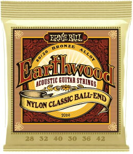 �y�䂤�p�P�b�g�֔����E���������zERNIE BALL 2069 �N���V�b�N�M�^�[�� (28-42) EARTHWOOD 80/20 BRONZE FOLK NYLON BALL-END