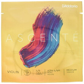 【ネコポス便・送料無料】【D'Addario （ダダリオ）】【バイオリン弦】 バラ弦 Ascente G線 A314 4/4M Medium Tension