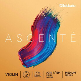 【ネコポス便・送料無料】【D'Addario （ダダリオ）】【バイオリン弦】 バラ弦 Ascente G線 A314 1/16M Medium Tension