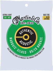 【ゆうパケット・送料無料】Martin アコースティックギター弦 AUTHENTIC ACOUSTIC Marquis Silked MA170S(MA-170S) Extra Light .010-.047