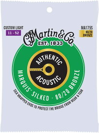 【ネコポス便・送料無料】Martin アコースティックギター弦 AUTHENTIC ACOUSTIC Marquis Silked MA175S (MA-175S)Custom Light .011-.052