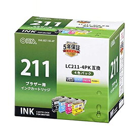 ブラザー 互換インク LC211-4PK互換 4色パック OHM 01-4274 INK-B211B-4P 送料無料