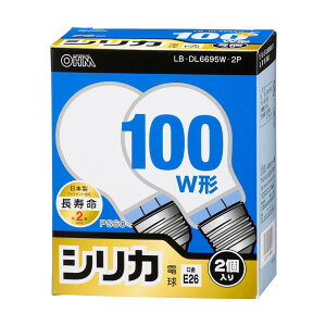 ���M�d�� �������^�C�v 100W�` �z���C�g E26 2���� OHM 06-0562 LB-DL6695W-2P �y���������z