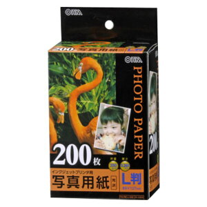 \楽天カードポイント4倍!10/30/ 写真用紙 光沢 L判 200枚 フォトプリント紙 OHM 01-3253 PA-PRC-L/200 【送料無料】