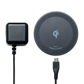 ミヨシ Qi対応 5W出力タイプ ワイヤレス充電アダプタ AC充電器セット ブラック IWUA-01BK iPhone XS・XS Max・XR・8対応 送料無料