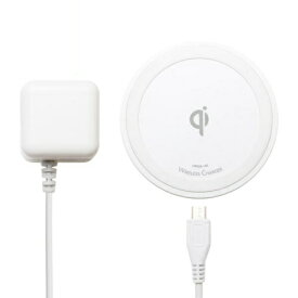 ミヨシ Qi対応 5W出力タイプ ワイヤレス充電アダプタ AC充電器セット ホワイト IWUA-01WH iPhone XS・XS Max・XR・8対応 送料無料